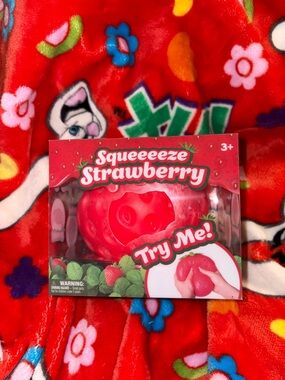 Squeeeze Strawberry Squishy sensory fidget Toy - Red BRAND NEW QUICK SHIP